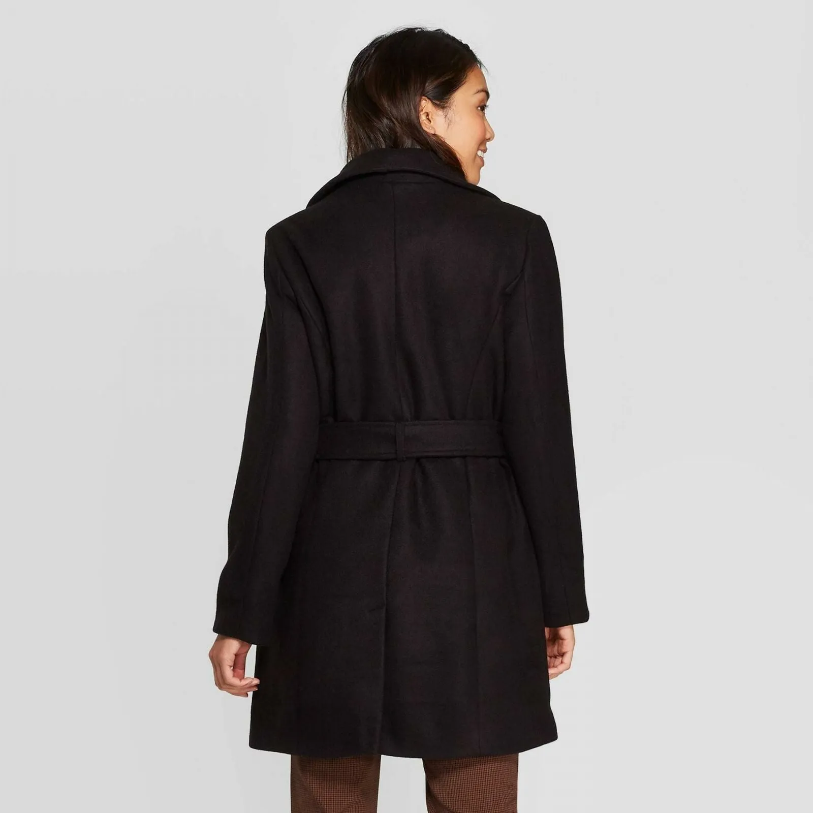 A New Day Women's Double Breasted Belted Pea Coat