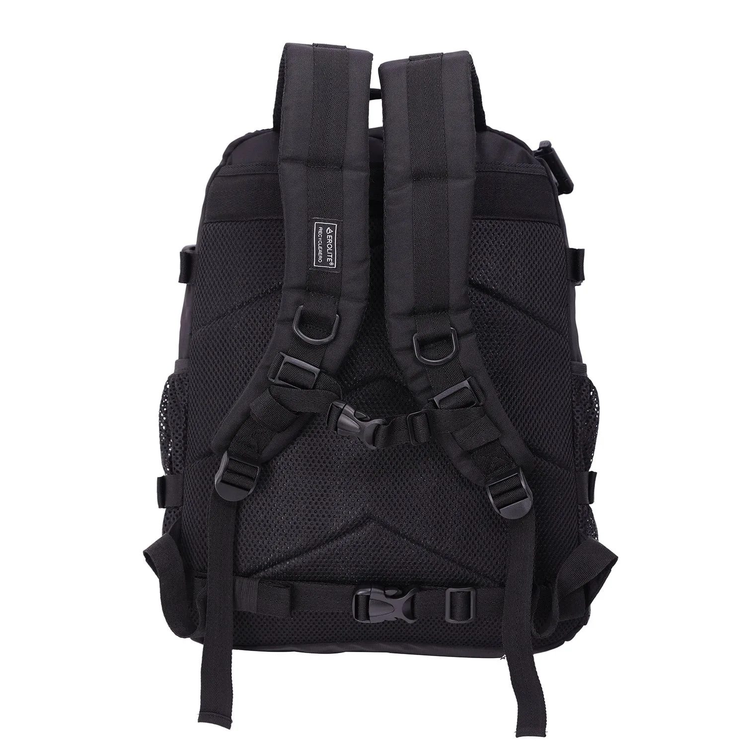 Eco-Friendly Aerolite Tactical Backpack - EasyJet Maximum Size (45x36x20cm) Made from Recycled, Shower-Resistant Material, Complete with Luggage Scale and TSA Lock, 10-Year Warranty