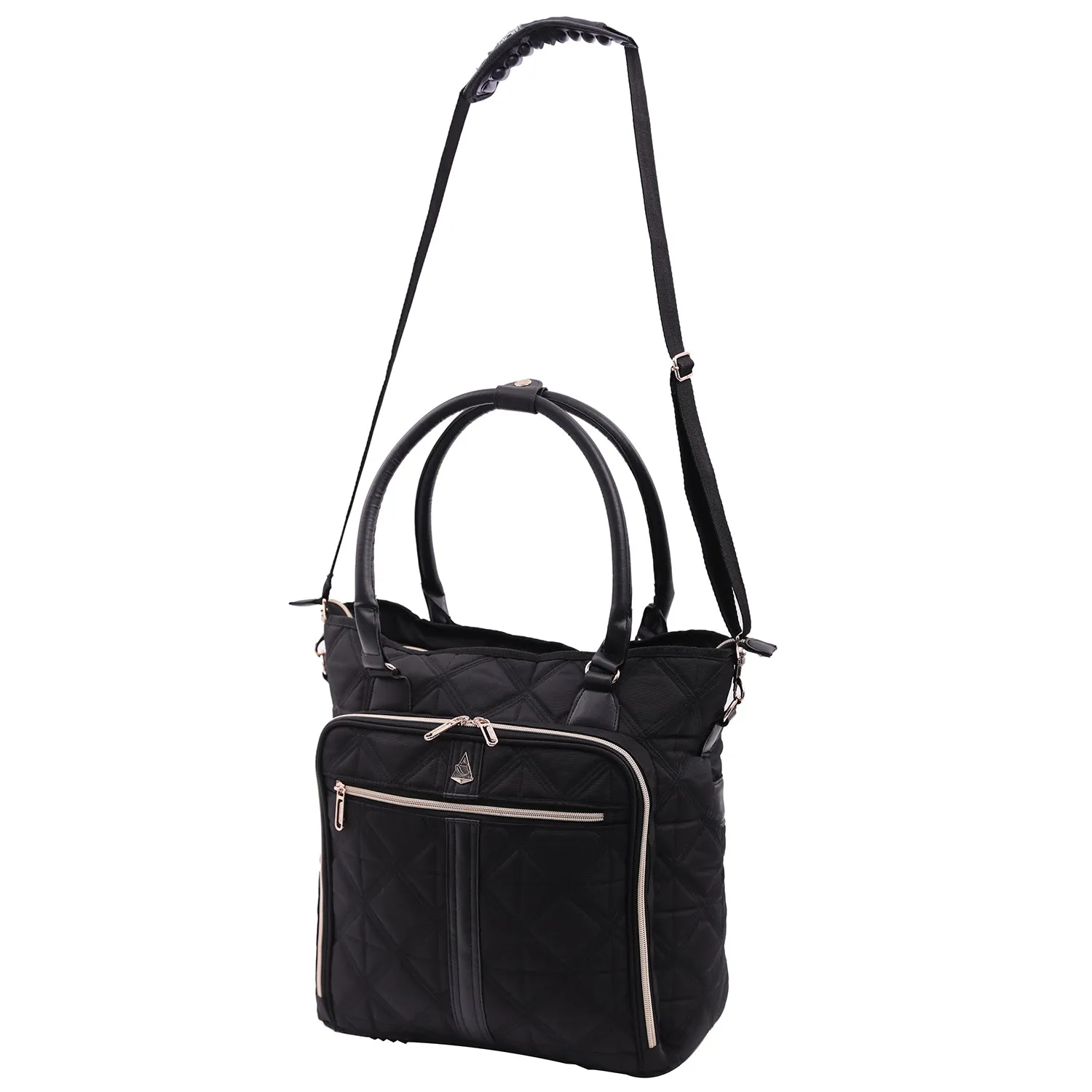 Aerolite 45x36x20cm Easyjet Maximum Super Premium Quality Eco Friendly Laptop Bag - Fits up to 16.5", Overnight Hand Cabin Luggage Shoulder Bag Quilted with 10 Year Warranty (Black)   Luggage Scale   TSA Lock