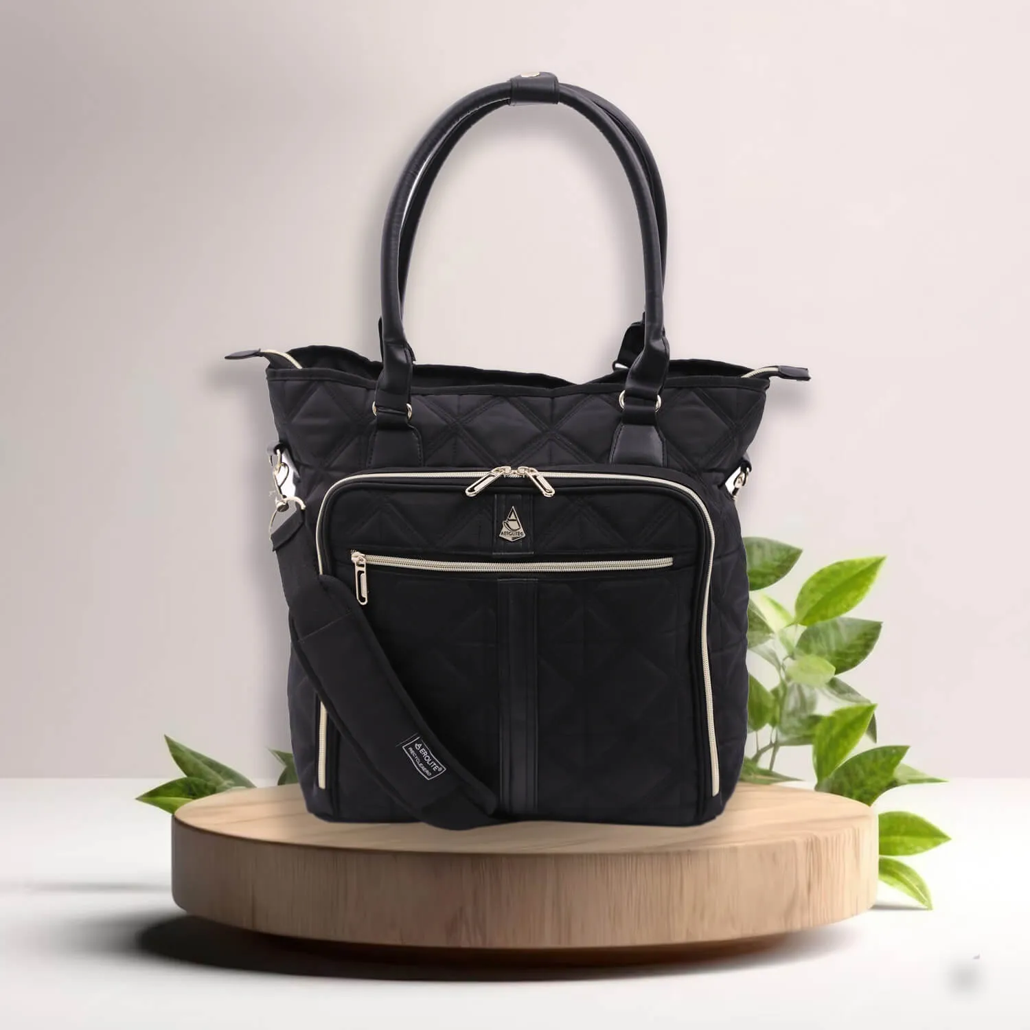Aerolite 45x36x20cm Easyjet Maximum Super Premium Quality Eco Friendly Laptop Bag - Fits up to 16.5", Overnight Hand Cabin Luggage Shoulder Bag Quilted with 10 Year Warranty (Black)   Luggage Scale   TSA Lock