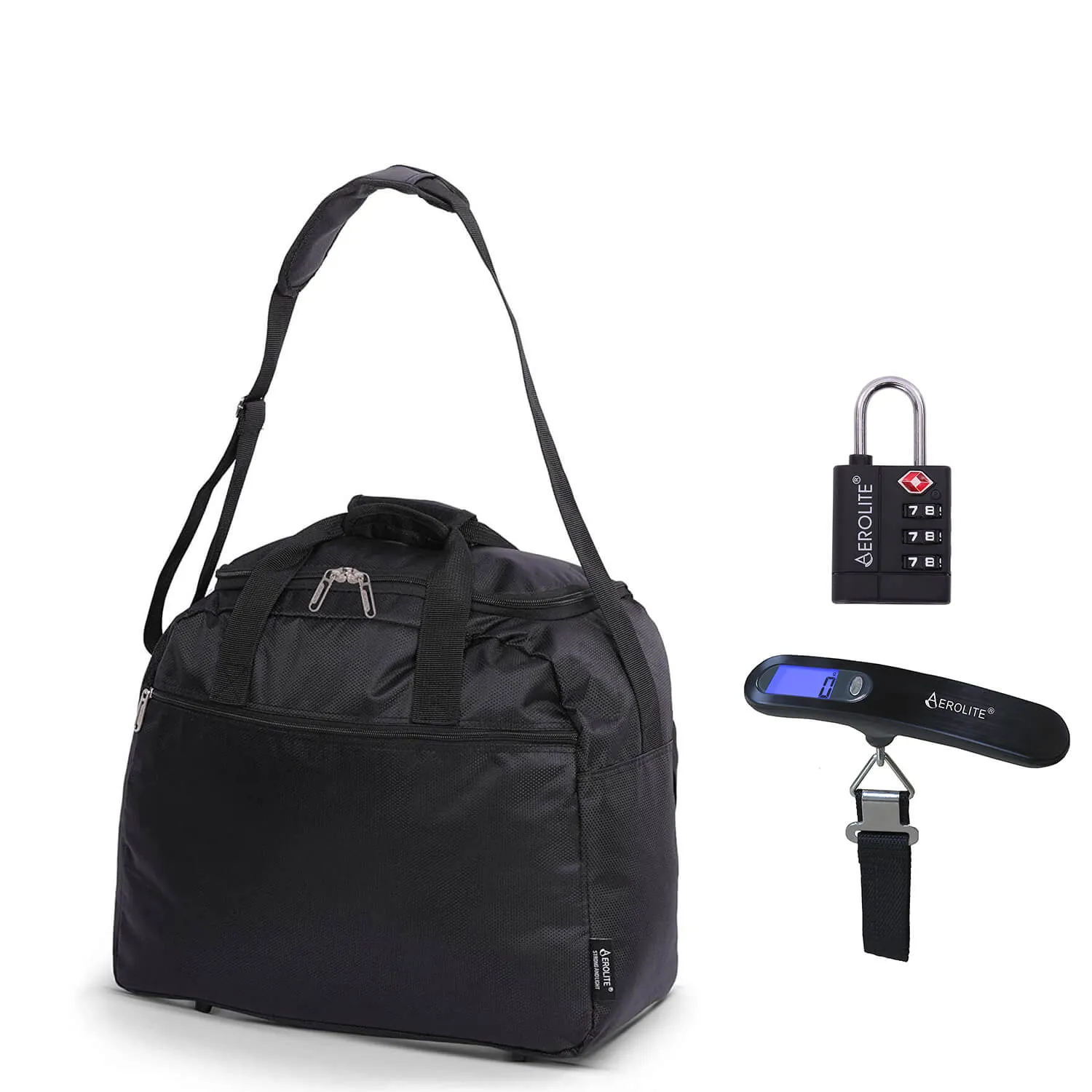 Aerolite Easyjet Maximum 2024 Holdall (45x36x20cm) Cabin Bag,  Digital Luggage Scales, and TSA Approved Three Dial Combination Lock