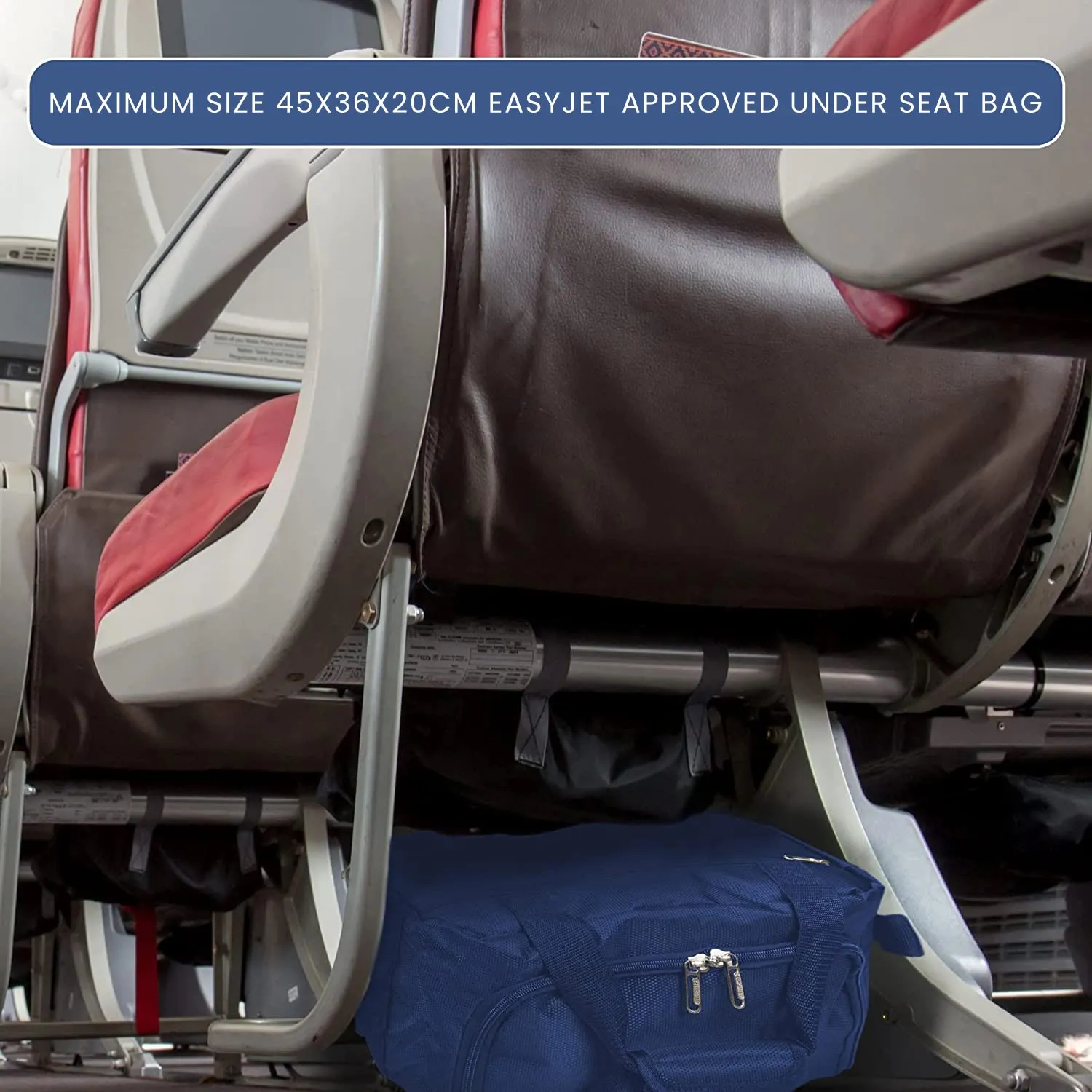 Aerolite Easyjet Maximum Size (45x36x20cm) Holdall New and Improved 2024 Cabin Luggage Under Seat Flight Bag