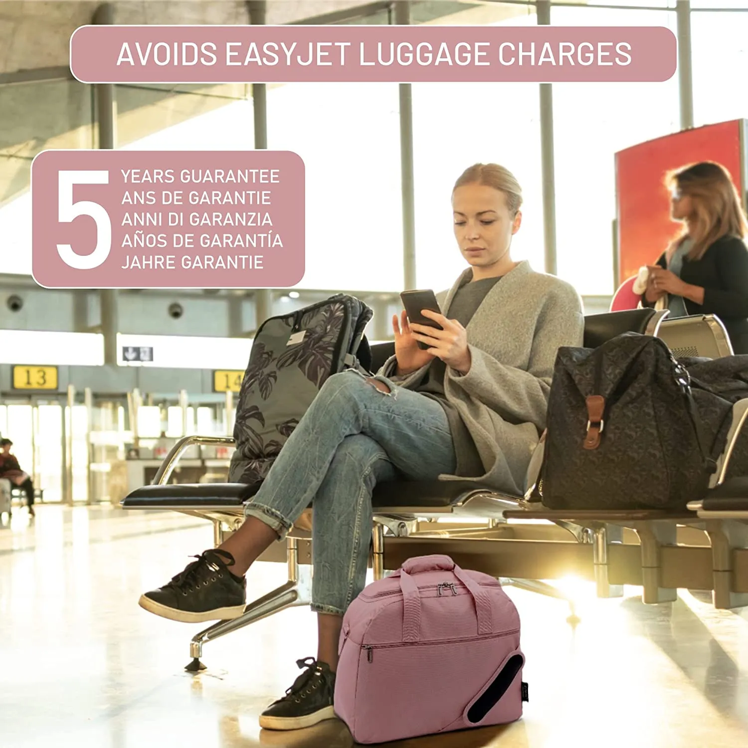 Aerolite Easyjet Maximum Size (45x36x20cm) Holdall New and Improved 2024 Cabin Luggage Under Seat Flight Bag