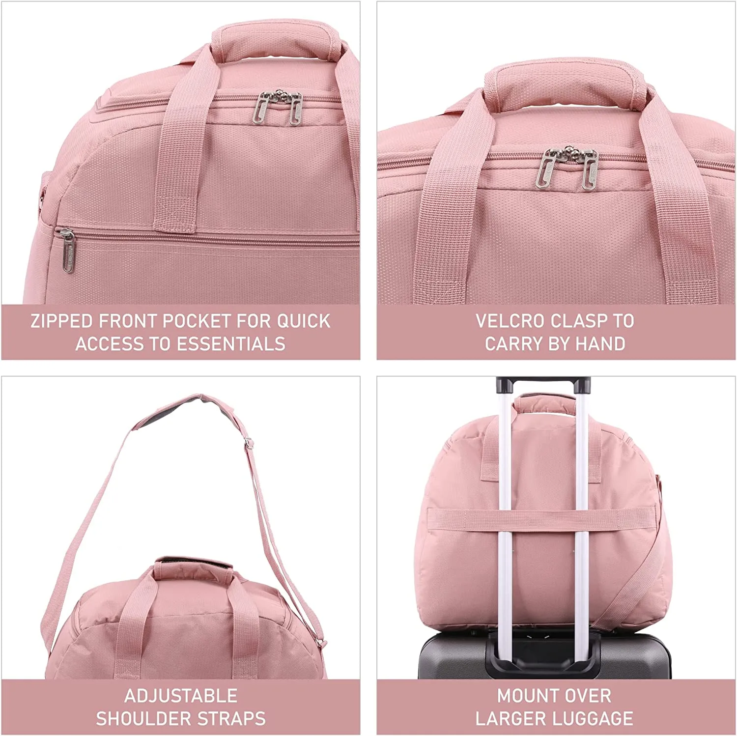 Aerolite Easyjet Maximum Size (45x36x20cm) Holdall New and Improved 2024 Cabin Luggage Under Seat Flight Bag