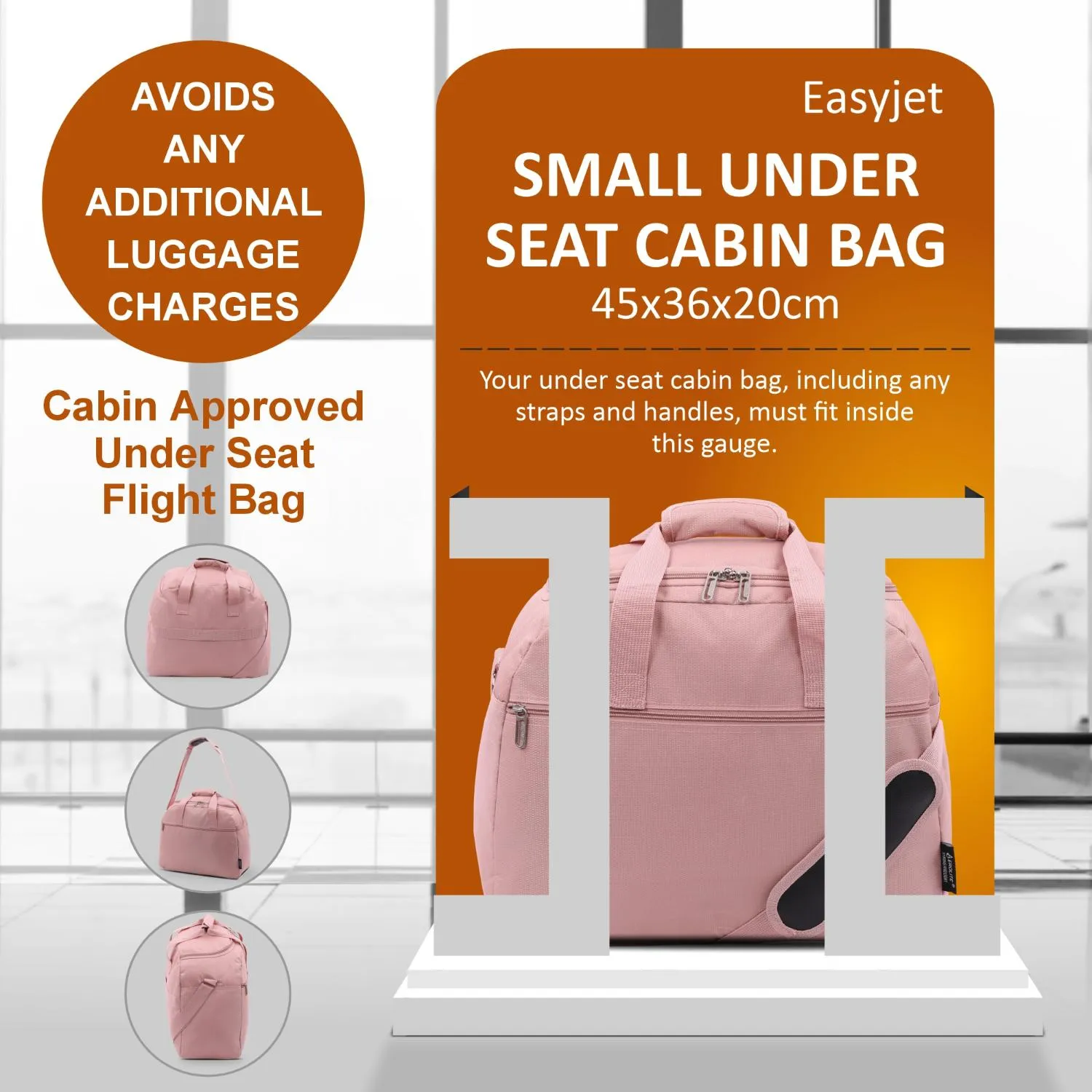 Aerolite Easyjet Maximum Size (45x36x20cm) Holdall New and Improved 2024 Cabin Luggage Under Seat Flight Bag