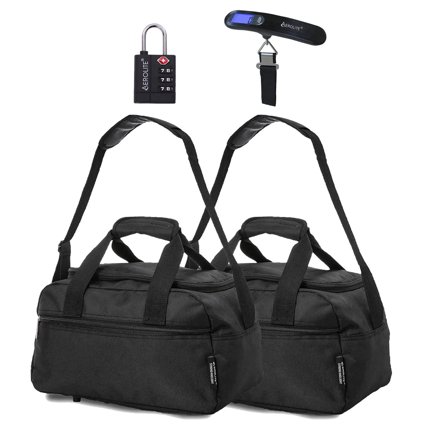 Aerolite Ryanair Maximum Holdall Cabin Underseat Bag (40x20x25cm) with Digital Luggage Scale, and TSA Approved Three Dial Combination Lock