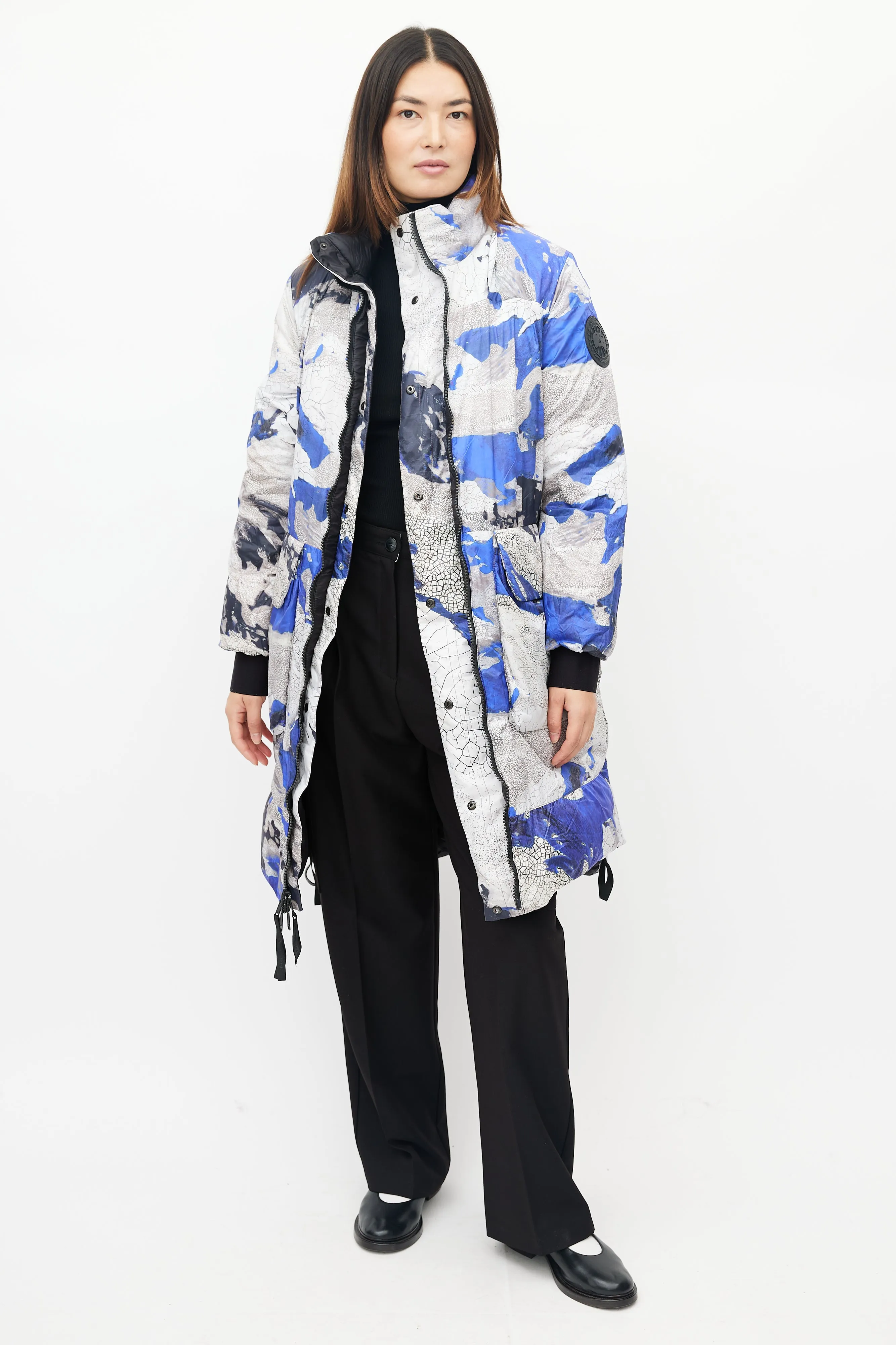 Blue & White Ockley Reversible Down Puffer