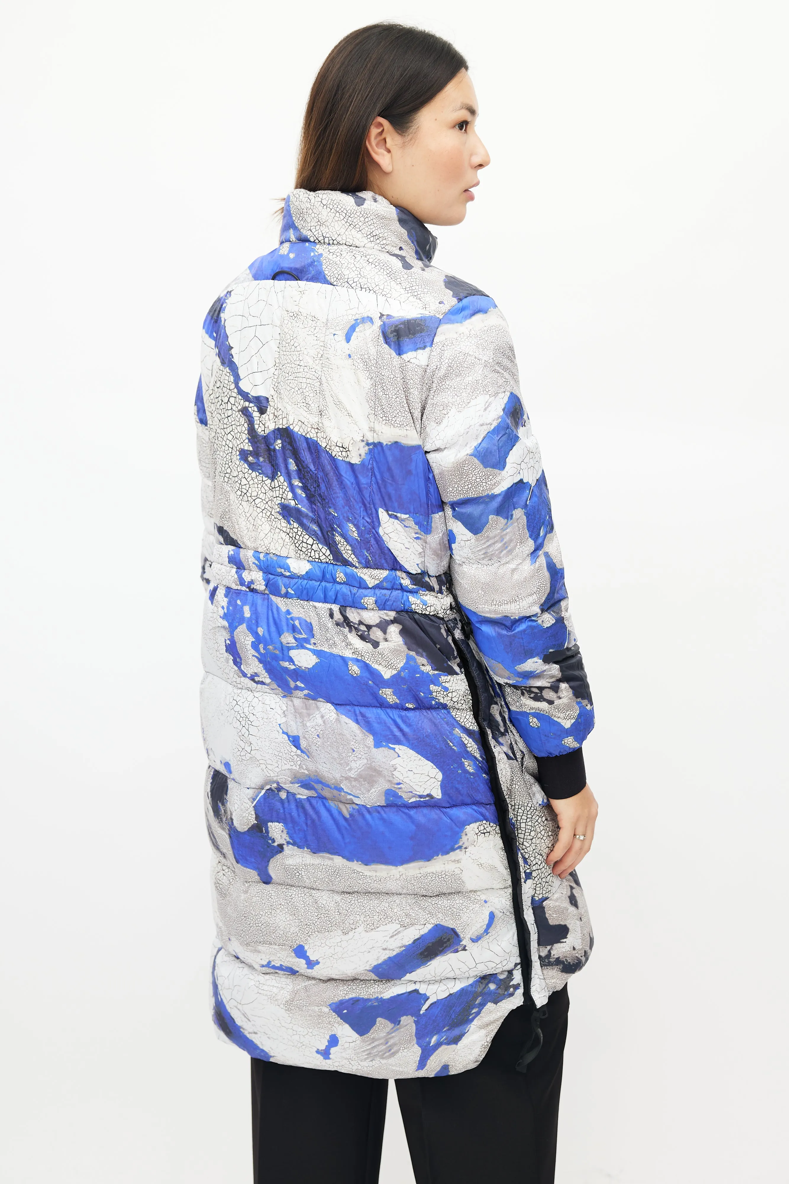Blue & White Ockley Reversible Down Puffer