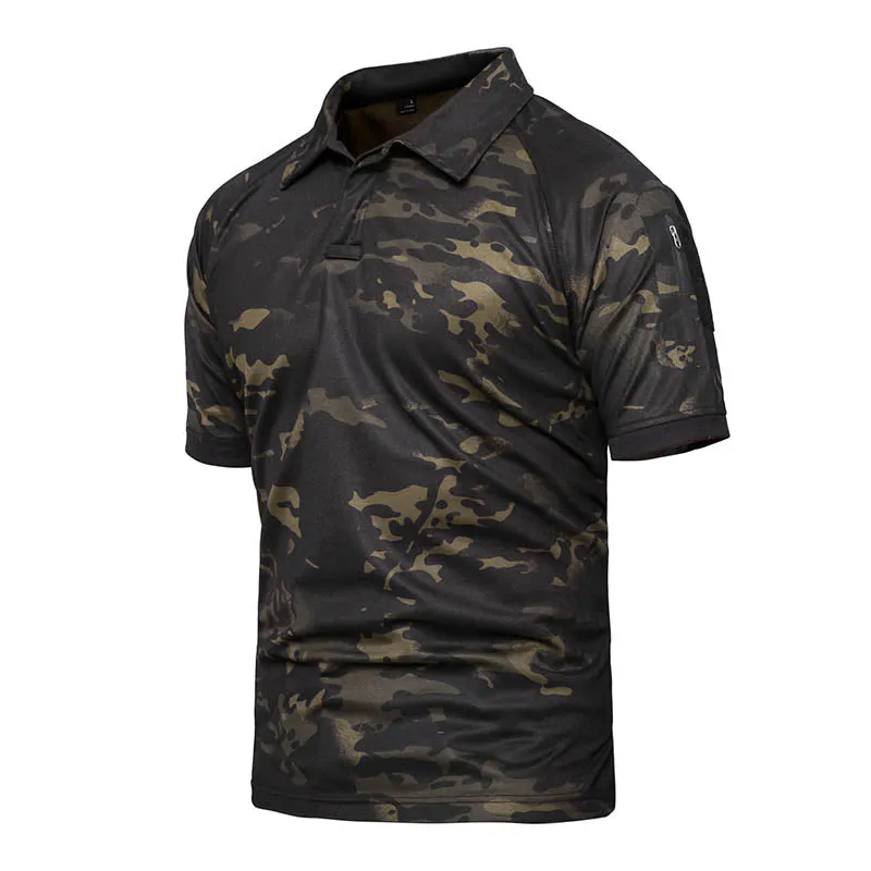 Camo Quick-drying Lapel Men's T-shirt