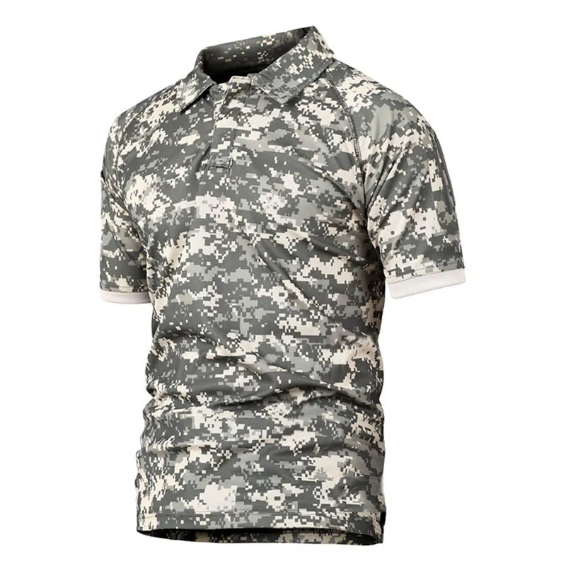 Camo Quick-drying Lapel Men's T-shirt