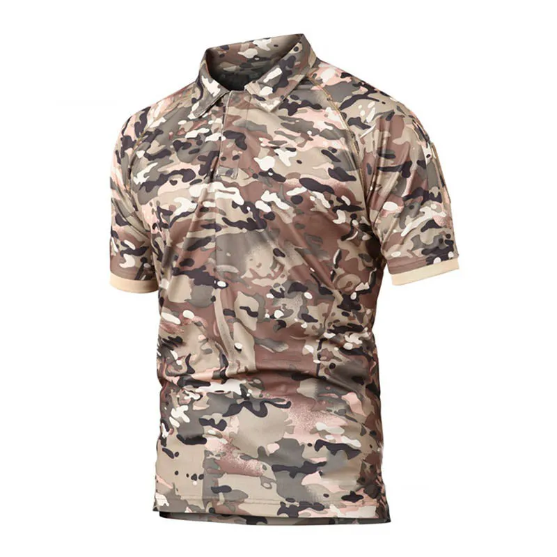 Camo Quick-drying Lapel Men's T-shirt