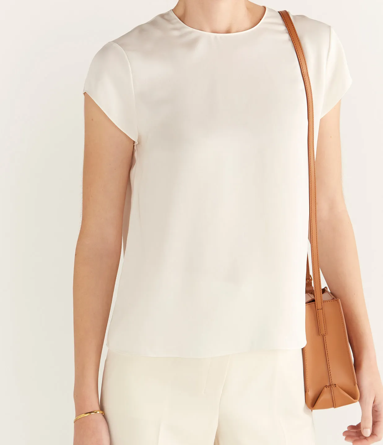 Cap Sleeve Shell Top Ivory