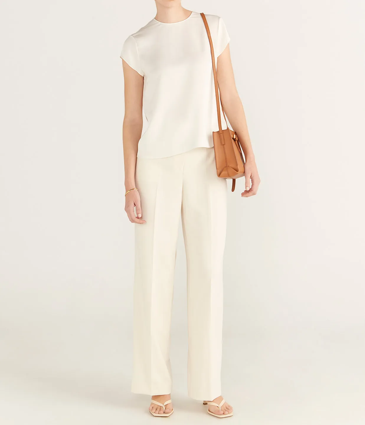 Cap Sleeve Shell Top Ivory
