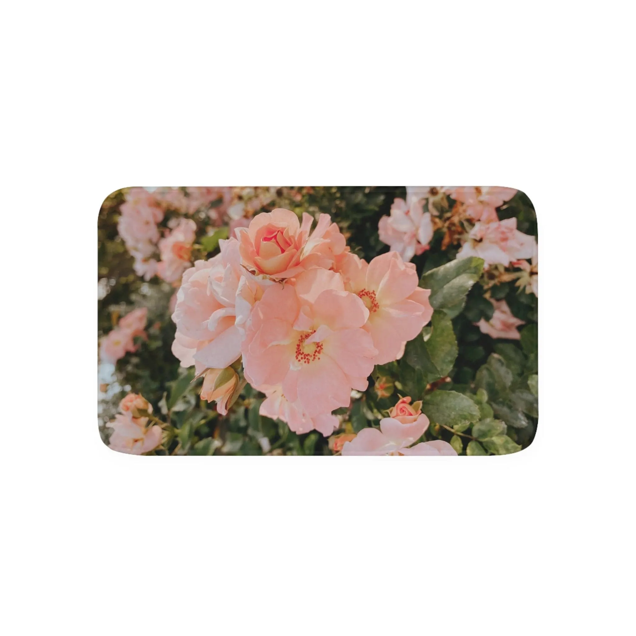 Country Coral Roses - Memory Foam Bath Mat