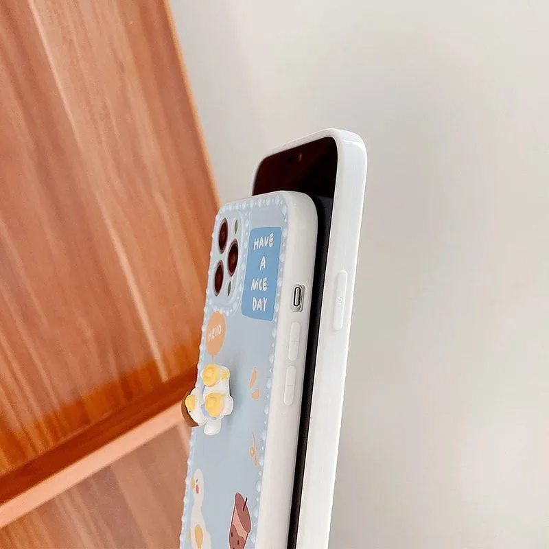 Cute Cartoon Pink Duck iPhone Case