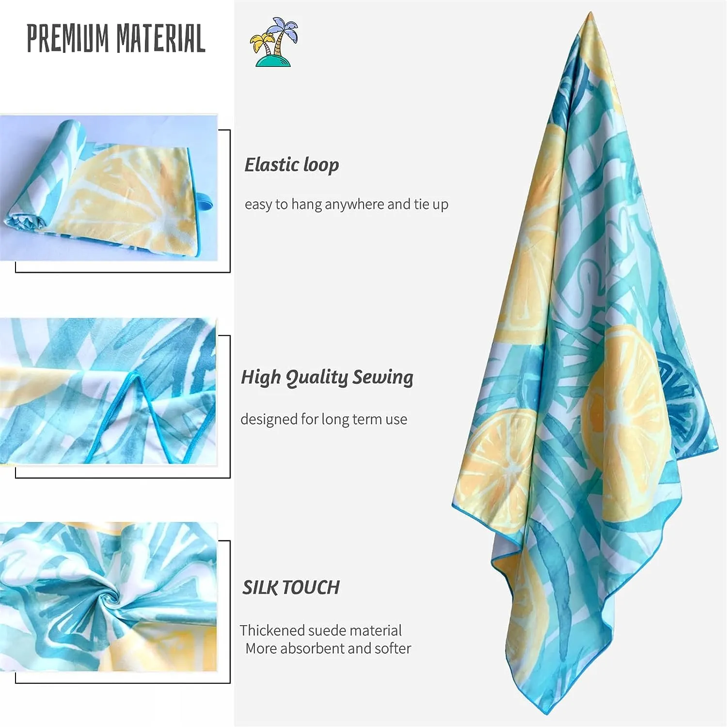 Extra Large Sand-Free Quick Drying Lightweight Beach Towel