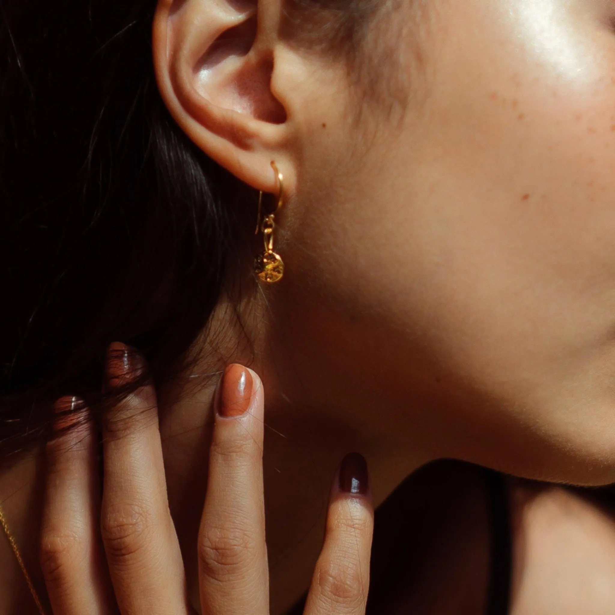 Gold or Silver Sand Dollar Shell Earrings | By Lunar James