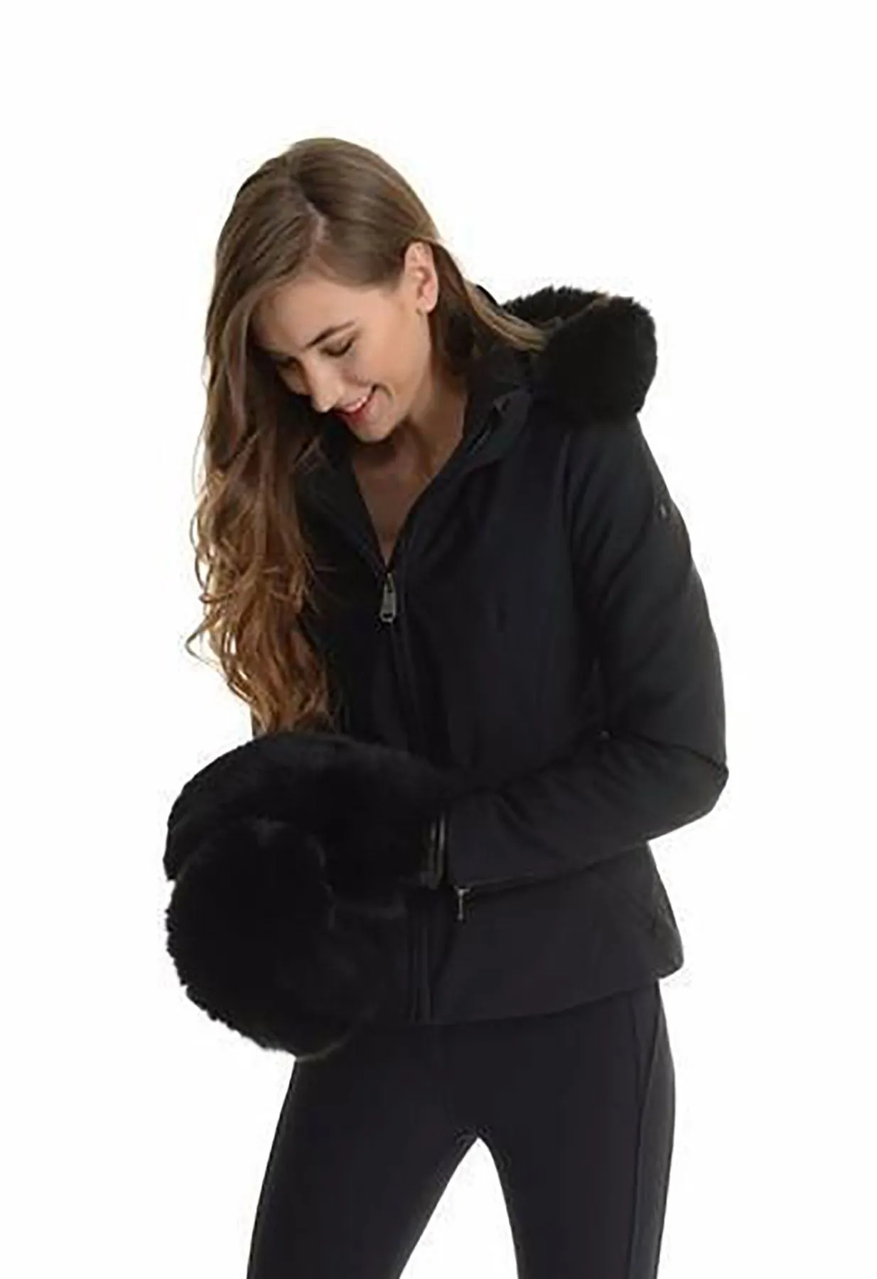 Goldbergh Hida Black Ski Jacket with Faux Fur Trimmed Hood