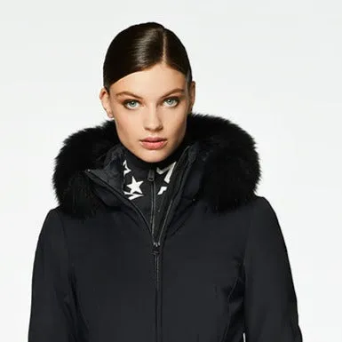 Goldbergh Hida Black Ski Jacket with Faux Fur Trimmed Hood