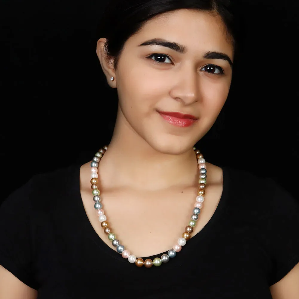 Imeora Multicolor 10mm Shell Pearl Necklace