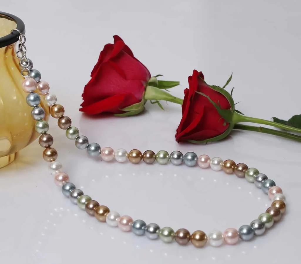 Imeora Multicolor 10mm Shell Pearl Necklace