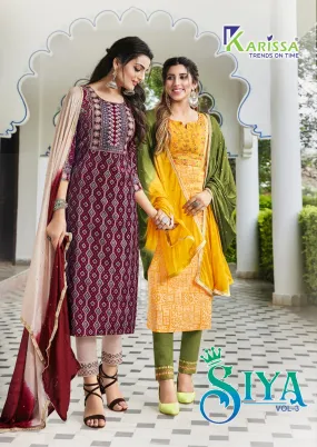KARISSA SIYA VOL 3 PRINT KURTI WITH BOTOM AND DUPATTA