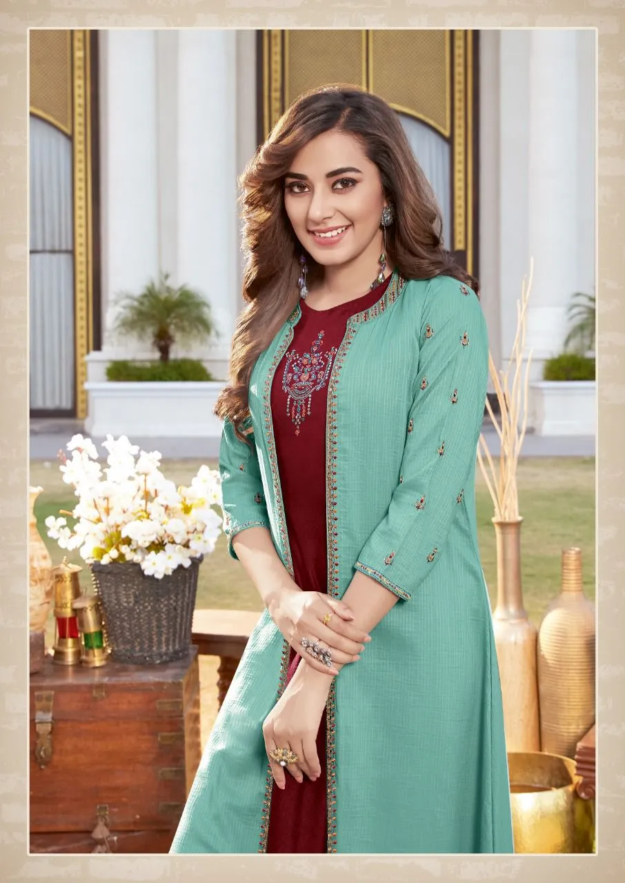 Koodee Sarah Catalog Chinon With Inner Anarkali kurtis