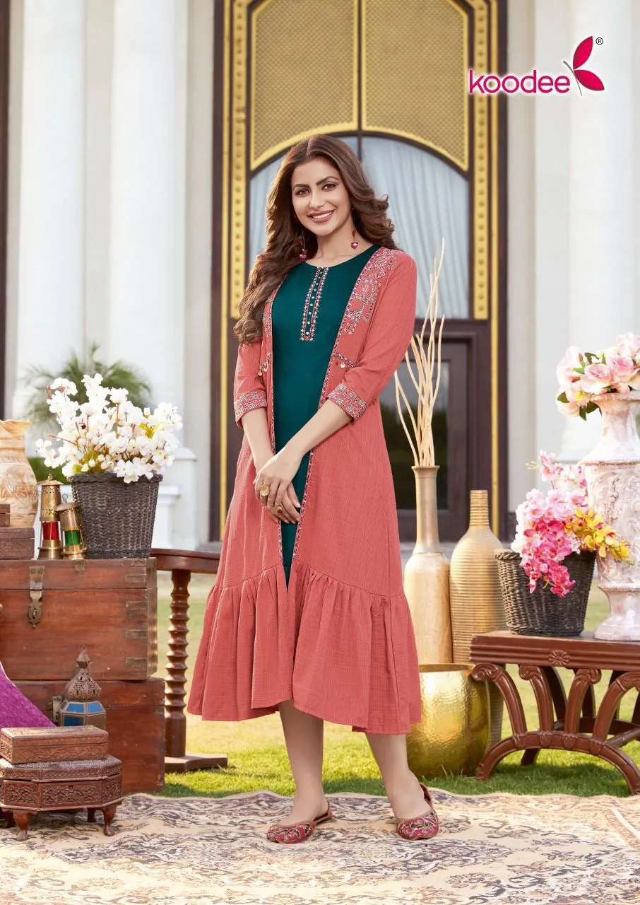 Koodee Sarah Catalog Chinon With Inner Anarkali kurtis