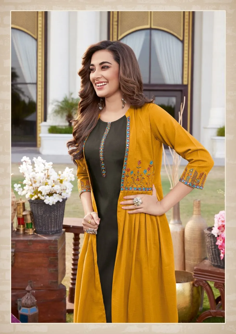 Koodee Sarah Catalog Chinon With Inner Anarkali kurtis