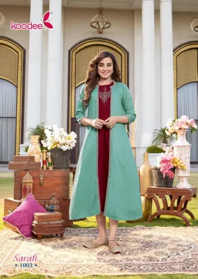 Koodee Sarah Catalog Chinon With Inner Anarkali kurtis