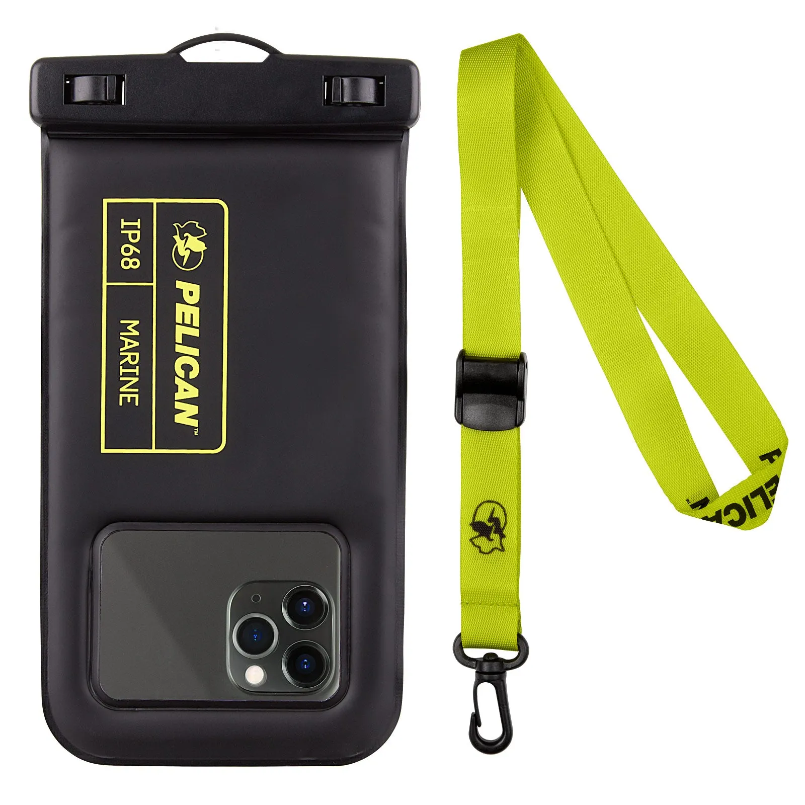 Marine Waterproof Floating Pouch - Black Lime