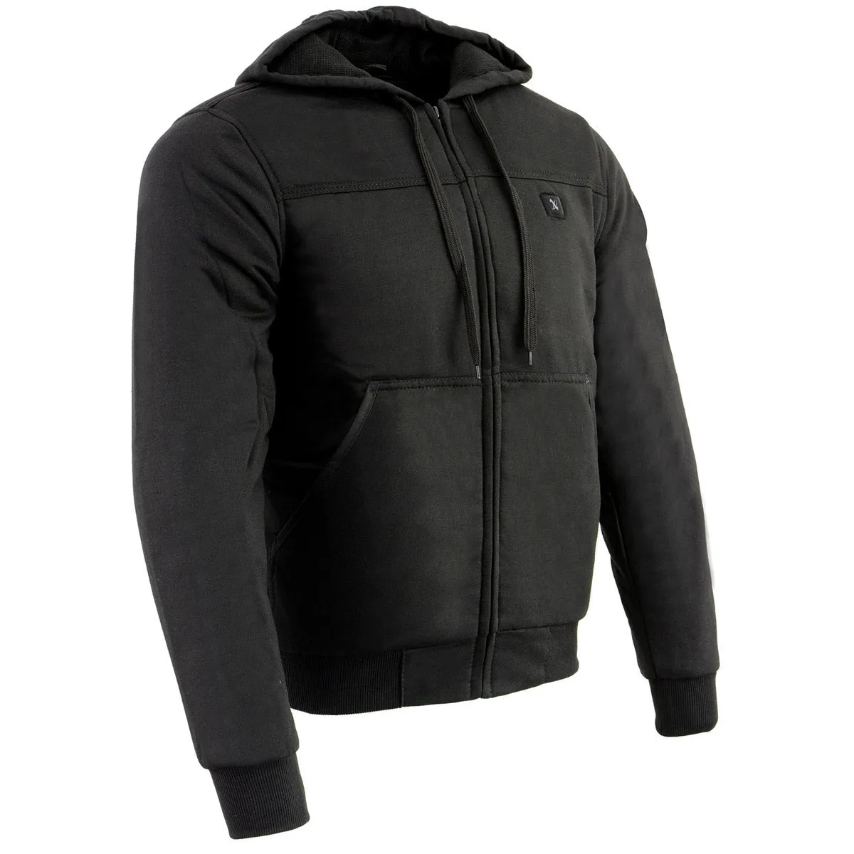 Nexgen Heat NXM1713SET Men's Fiery Heated Hoodie- Black Zipper Front Sweatshirt Jacket for Winter w/Battery Pack