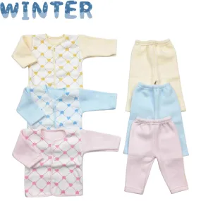 Pack of 3 Newborn Night Suits - Hearts & Lining Pack of 3 Newborn Night Suits - Hearts & Lining