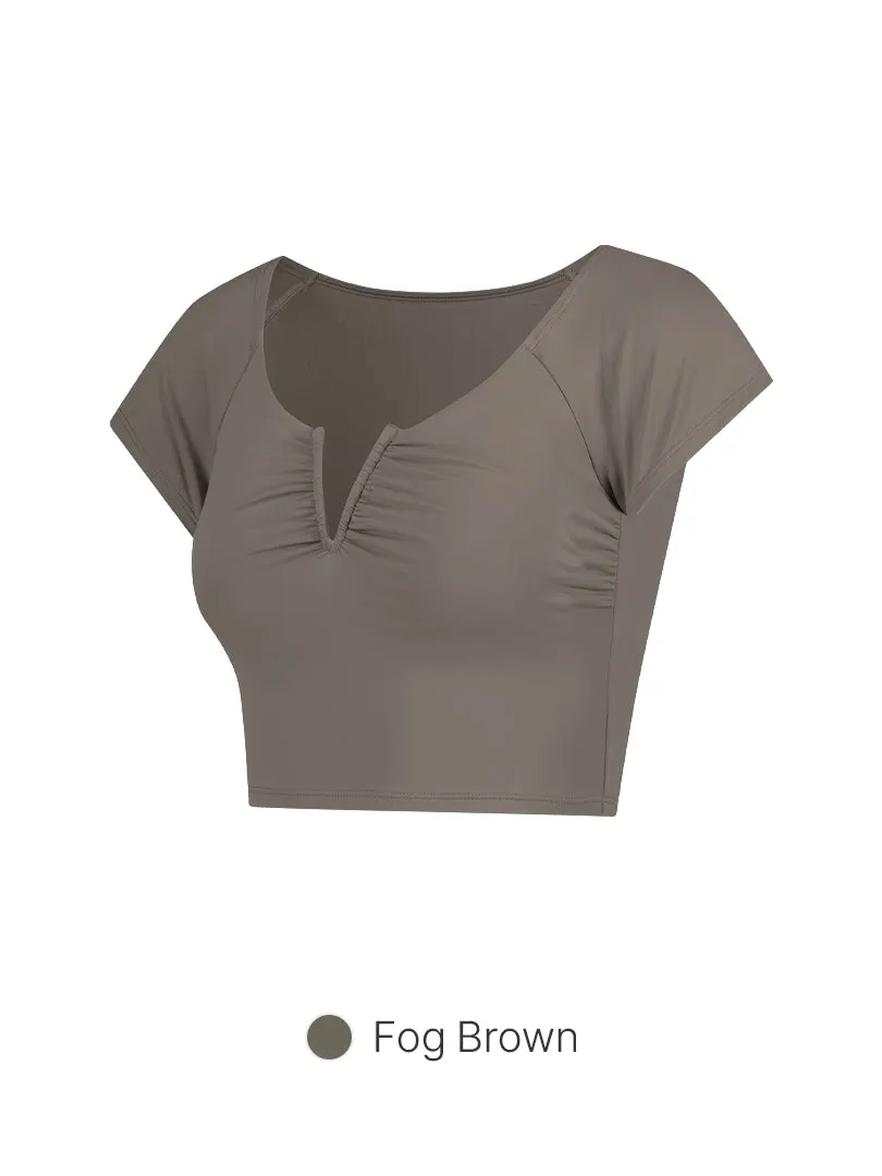 V Cut Short Sleeve Bikini Top