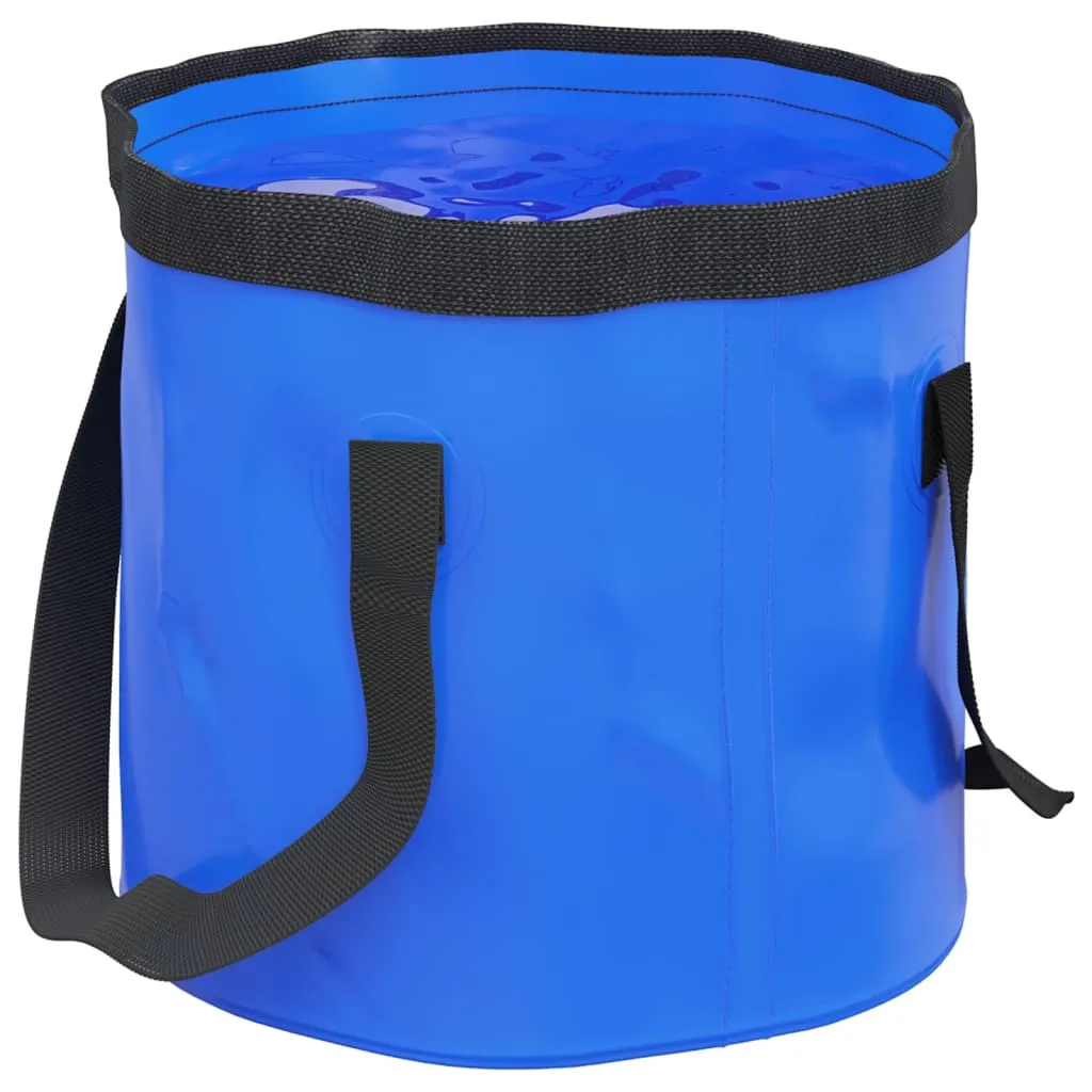 vidaXL Folding Buckets 2 pcs Blue 30 L PVC