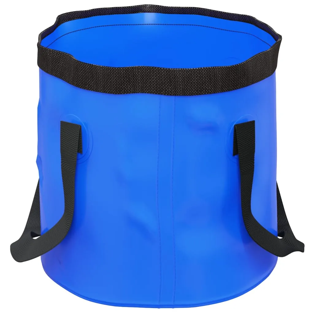 vidaXL Folding Buckets 2 pcs Blue 30 L PVC