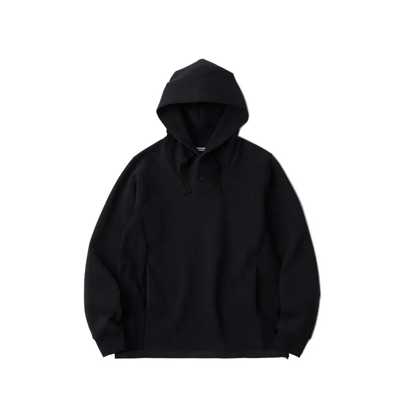 White Mountaineering Front Zip Pullover Hoodie Black