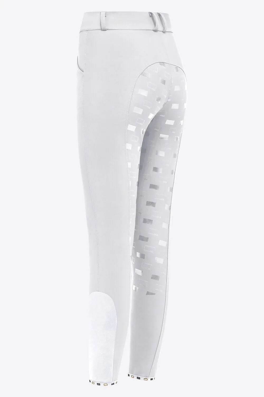 Woman's High Waist Full Grip Breeches - White