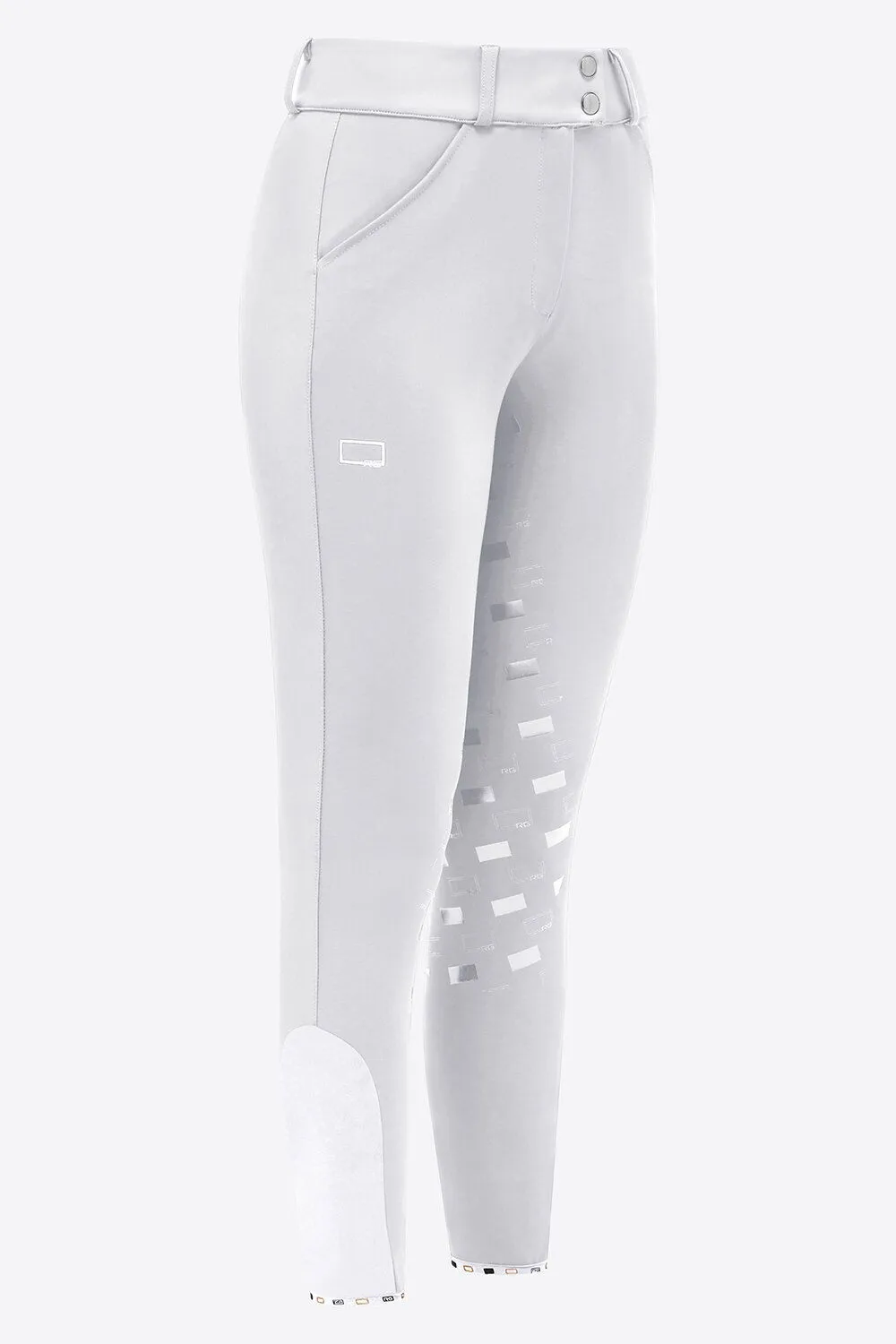 Woman's High Waist Full Grip Breeches - White