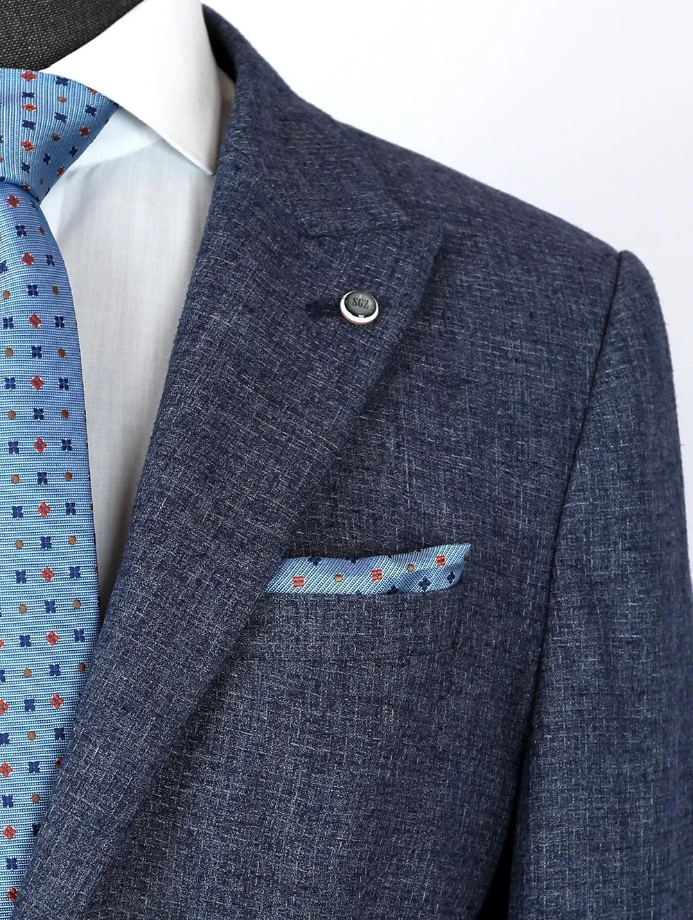 Yale Blue Pure Linen Men Summer Suit